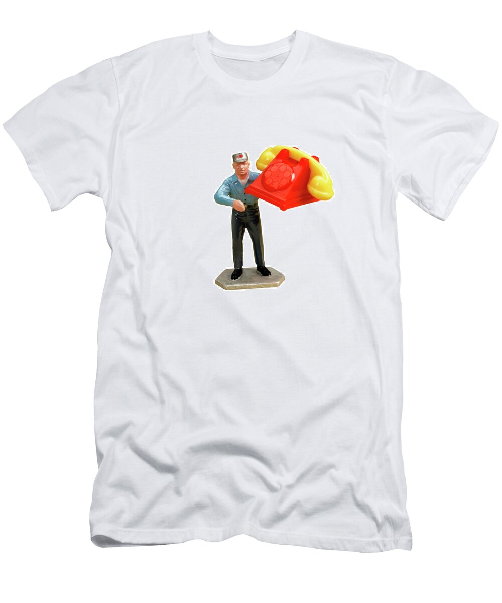 Serviceman Holding Red Telephone Csa Images T-Shirt