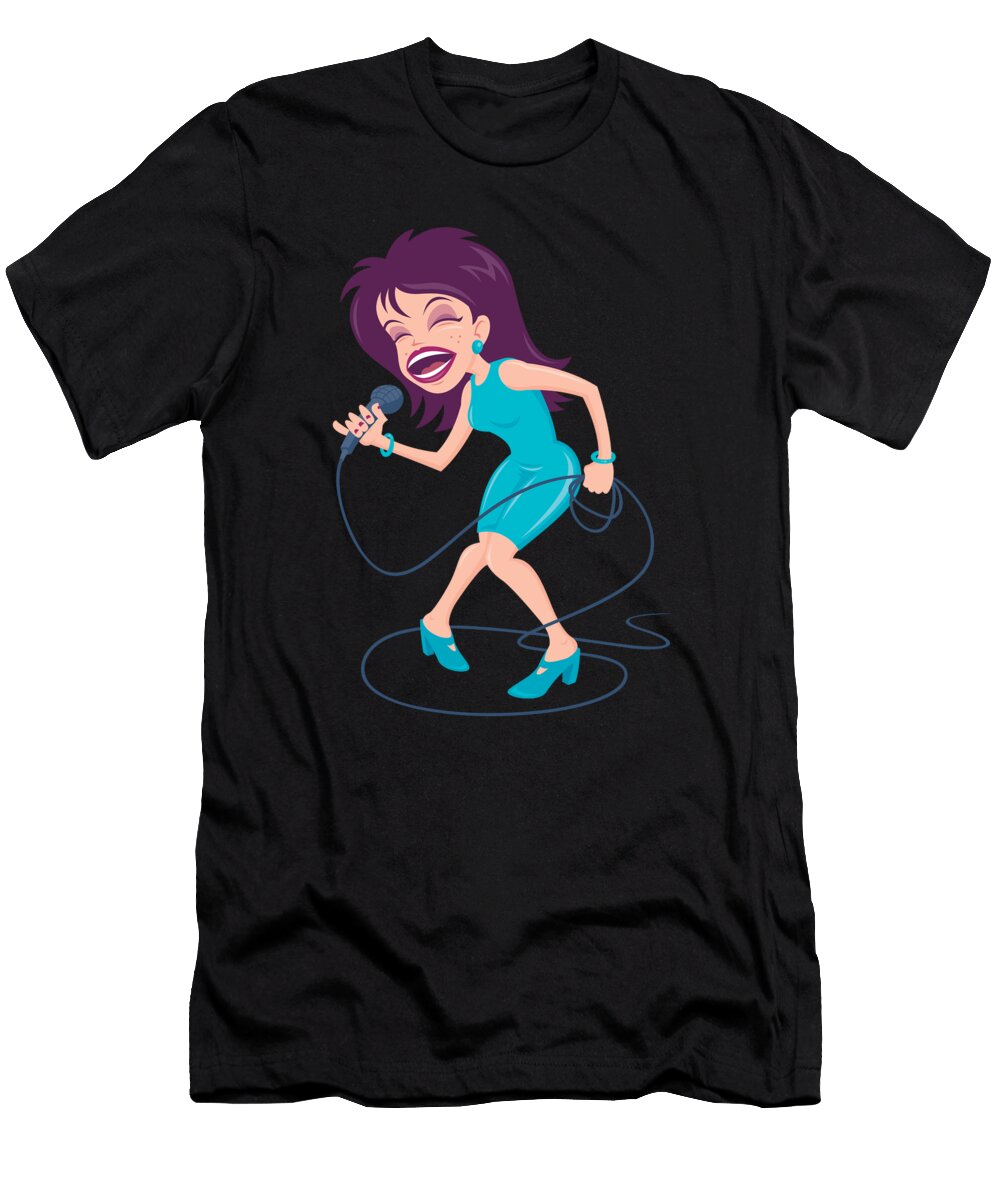 Singing Diva Female Pop Star John Schwegel T-Shirt