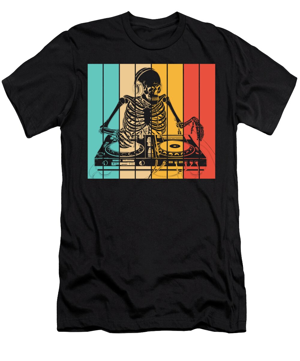Skeleton DJ Mixing Console Synthesizer Techno Raver Sifou Store T-Shirt