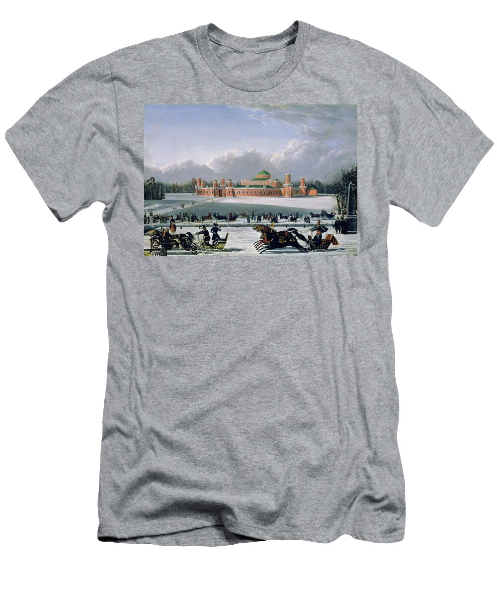 Sleigh Race At the Petrovsky Park in Moscow 1848 Oil on Canvas Golitsyn T-Shirt