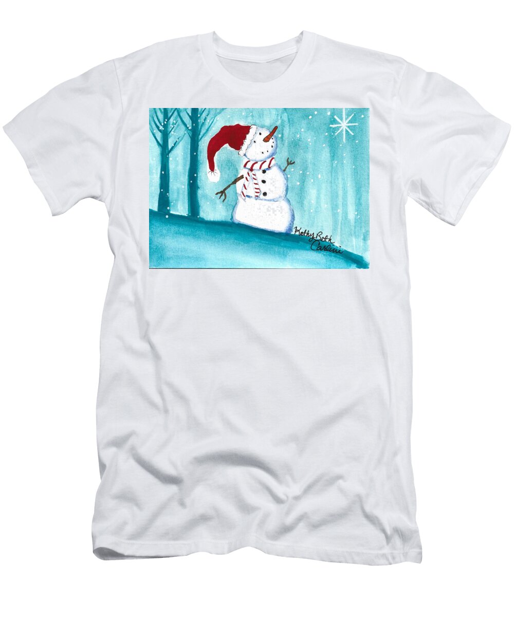 Snowman Landscape Kathy Beth T-Shirt
