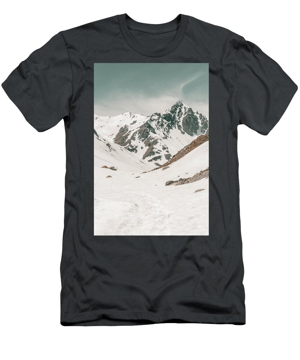 Snowy Mountain Trail Through Alpine Pass John Taylor T-Shirt