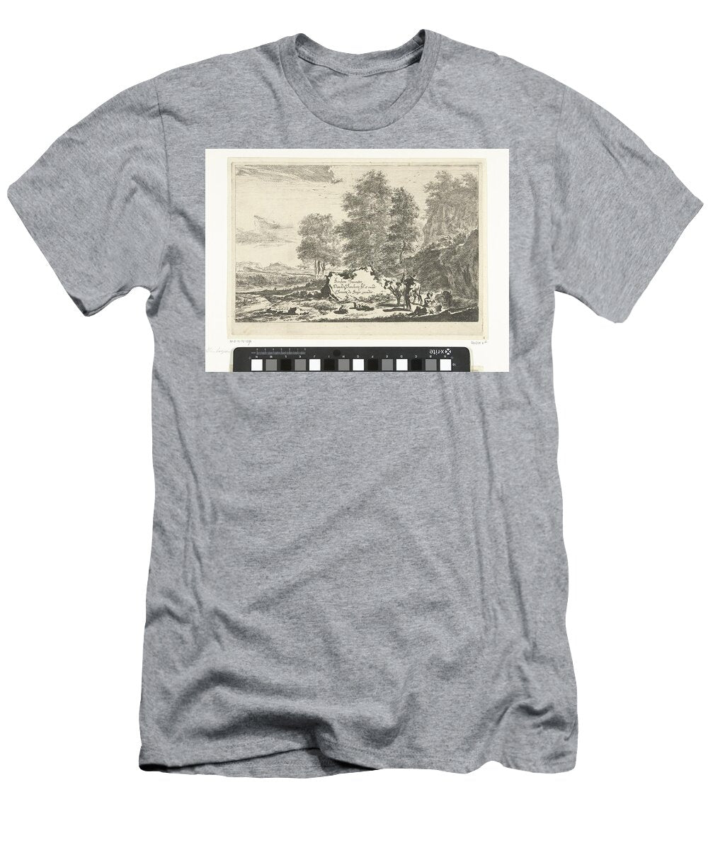 Southern Landscape with a Shepherd with a Long Staff and a Shepherdess Conversing By the Rocks Motionage Designs T-Shirt