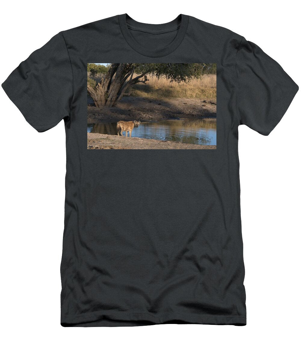 Spotted Hyena At Watering Hole Flo Mckinley T-Shirt