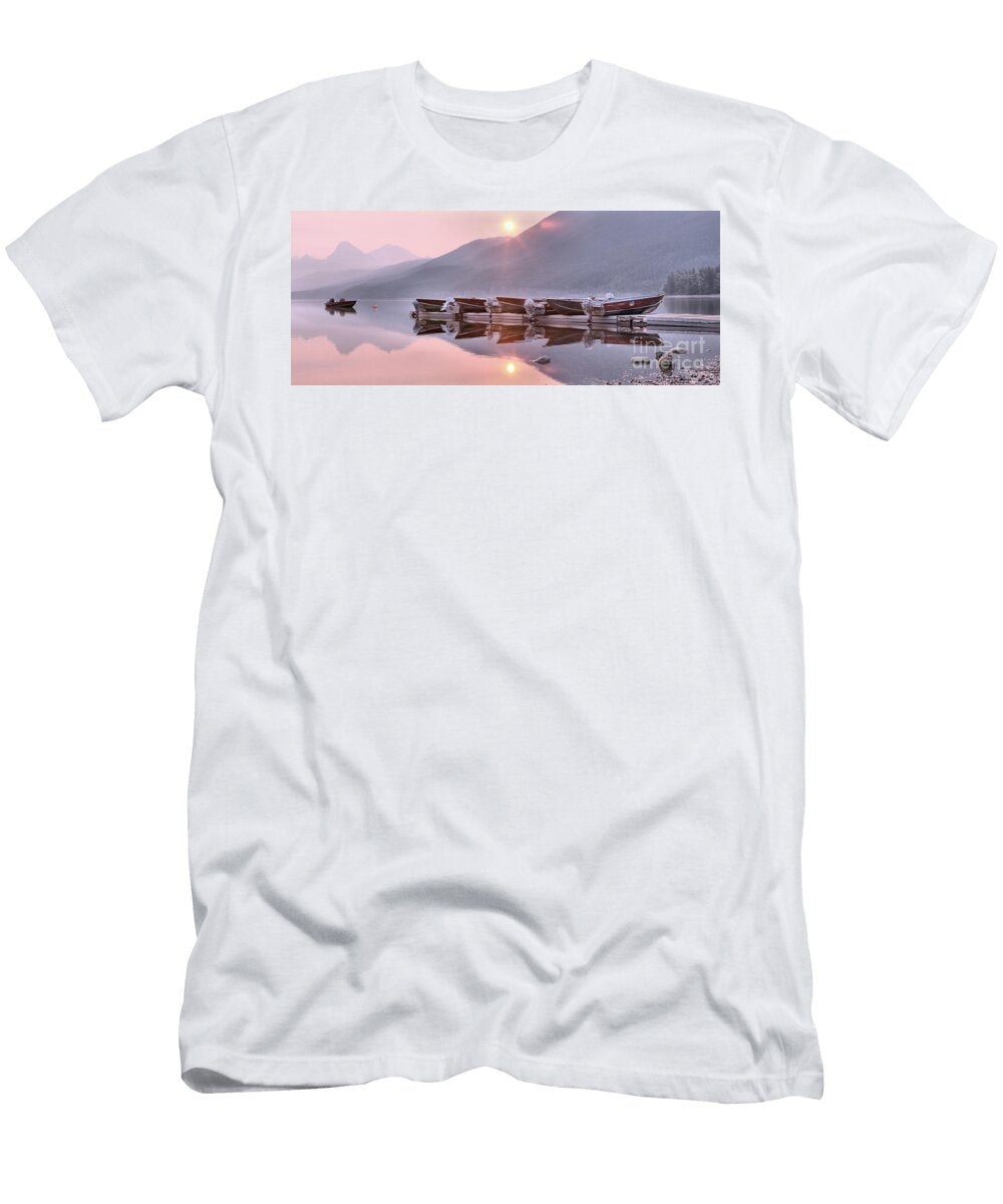 Sprague Fire Smoke Over Lake Mcdonald Adam Jewell T-Shirt