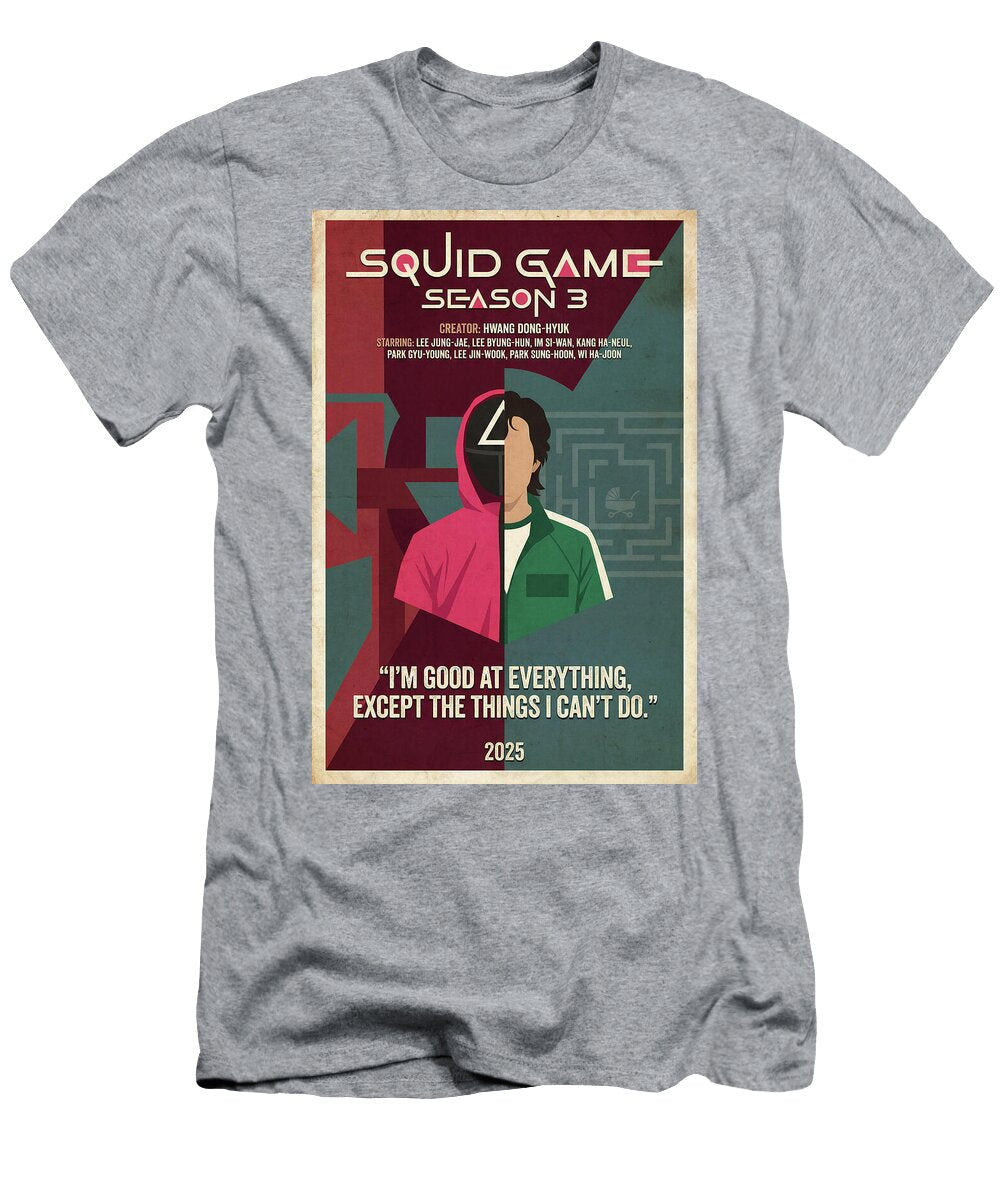 Squid Game Season 3 Minimal Movie Poster Retro Film Poster Vintage 2025 Sampadart Gallery T-Shirt