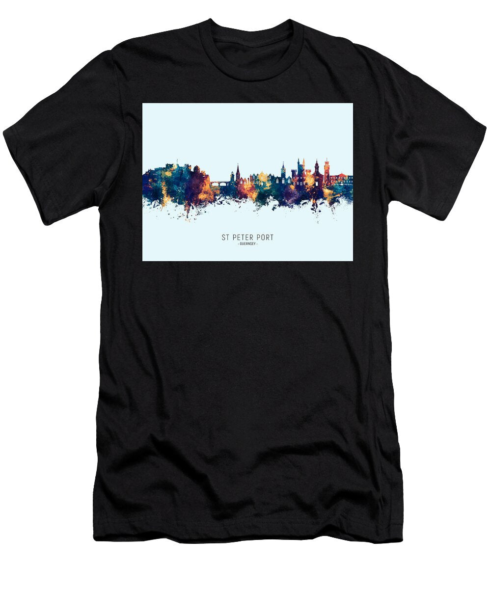 St Peter Port Guernsey Channel Islands Skyline 23 Michael Tompsett T-Shirt