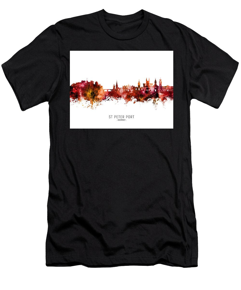 St Peter Port Guernsey Channel Islands Skyline 31 Michael Tompsett T-Shirt