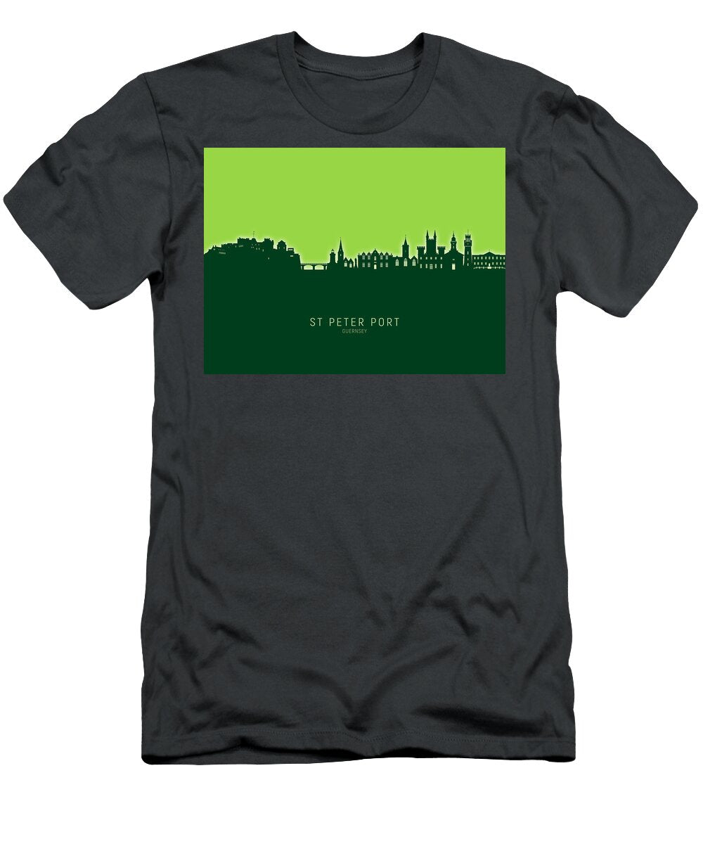 St Peter Port Guernsey Channel Islands Skyline 38 Michael Tompsett T-Shirt