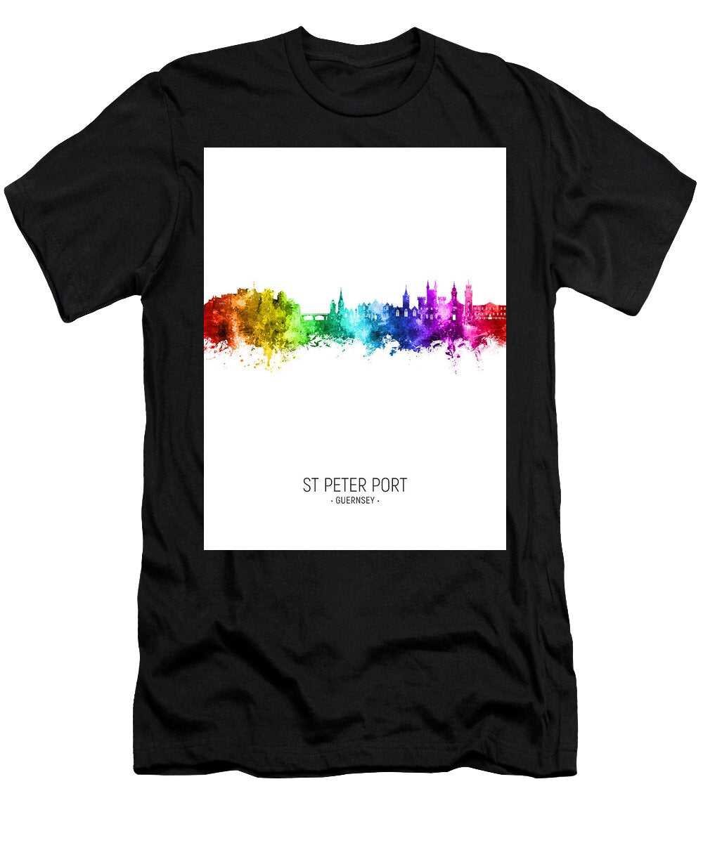 St Peter Port Guernsey Channel Islands Skyline 46 Michael Tompsett T-Shirt
