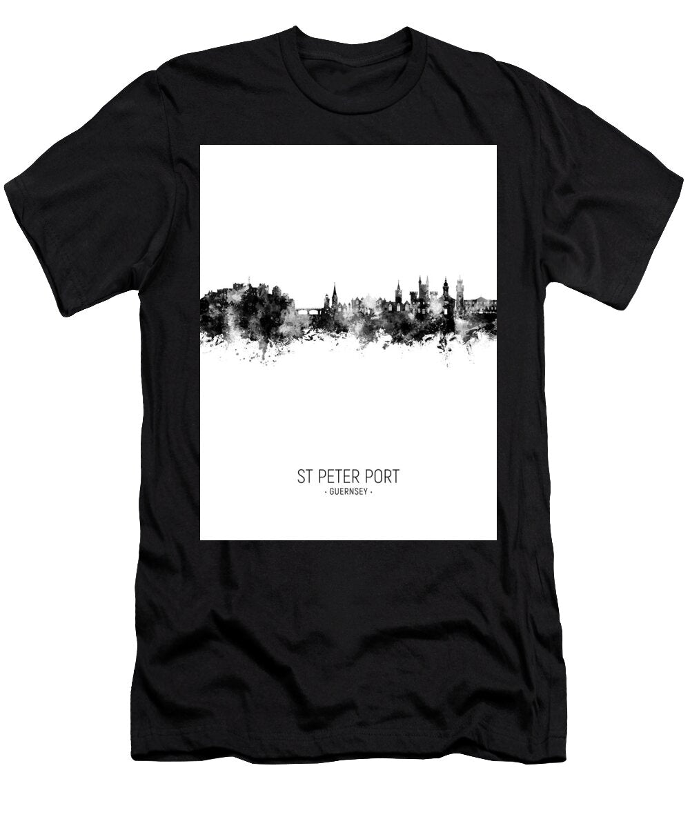 St Peter Port Guernsey Channel Islands Skyline 47 Michael Tompsett T-Shirt