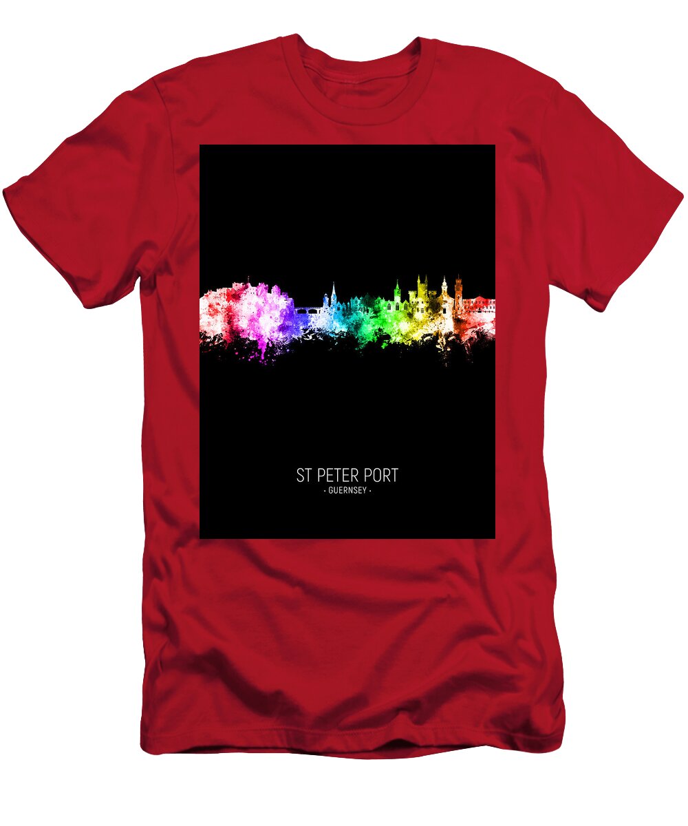 St Peter Port Guernsey Channel Islands Skyline 49 Michael Tompsett T-Shirt