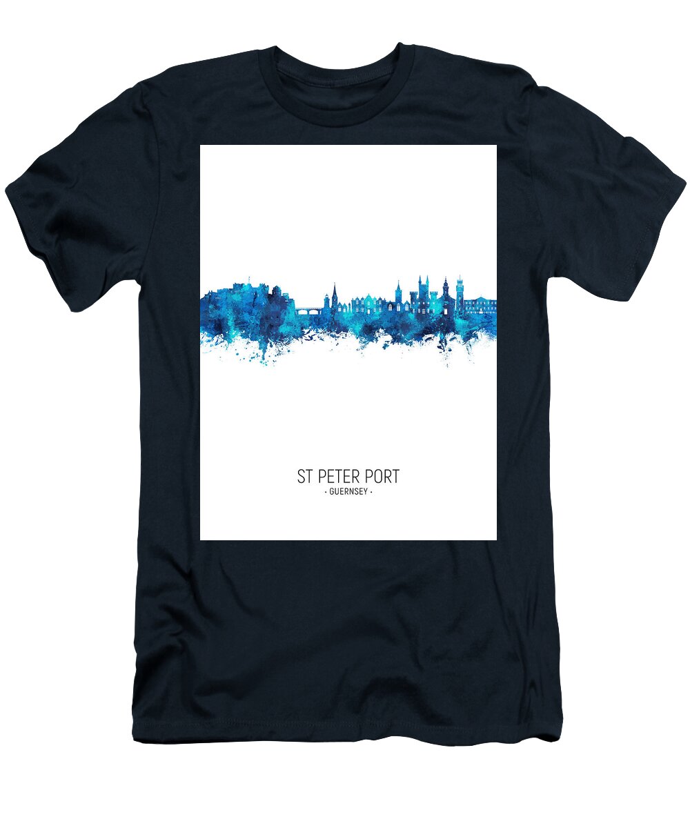 St Peter Port Guernsey Channel Islands Skyline 50 Michael Tompsett T-Shirt