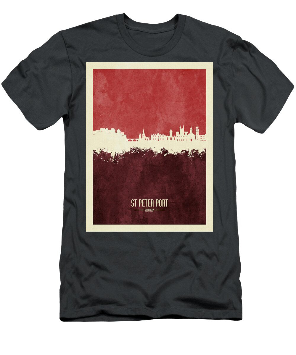 St Peter Port Guernsey Channel Islands Skyline 53 Michael Tompsett T-Shirt