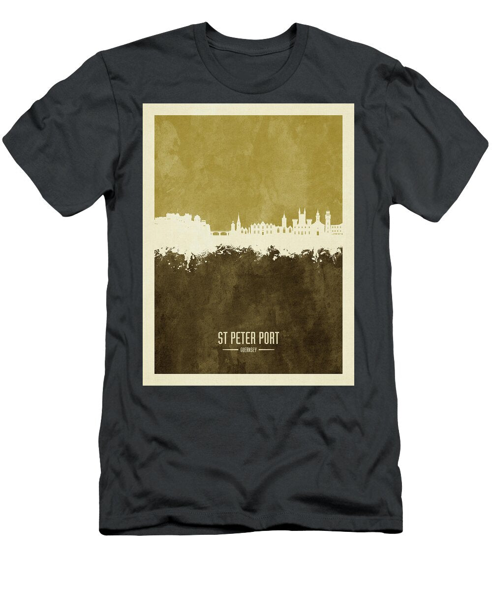 St Peter Port Guernsey Channel Islands Skyline 54 Michael Tompsett T-Shirt