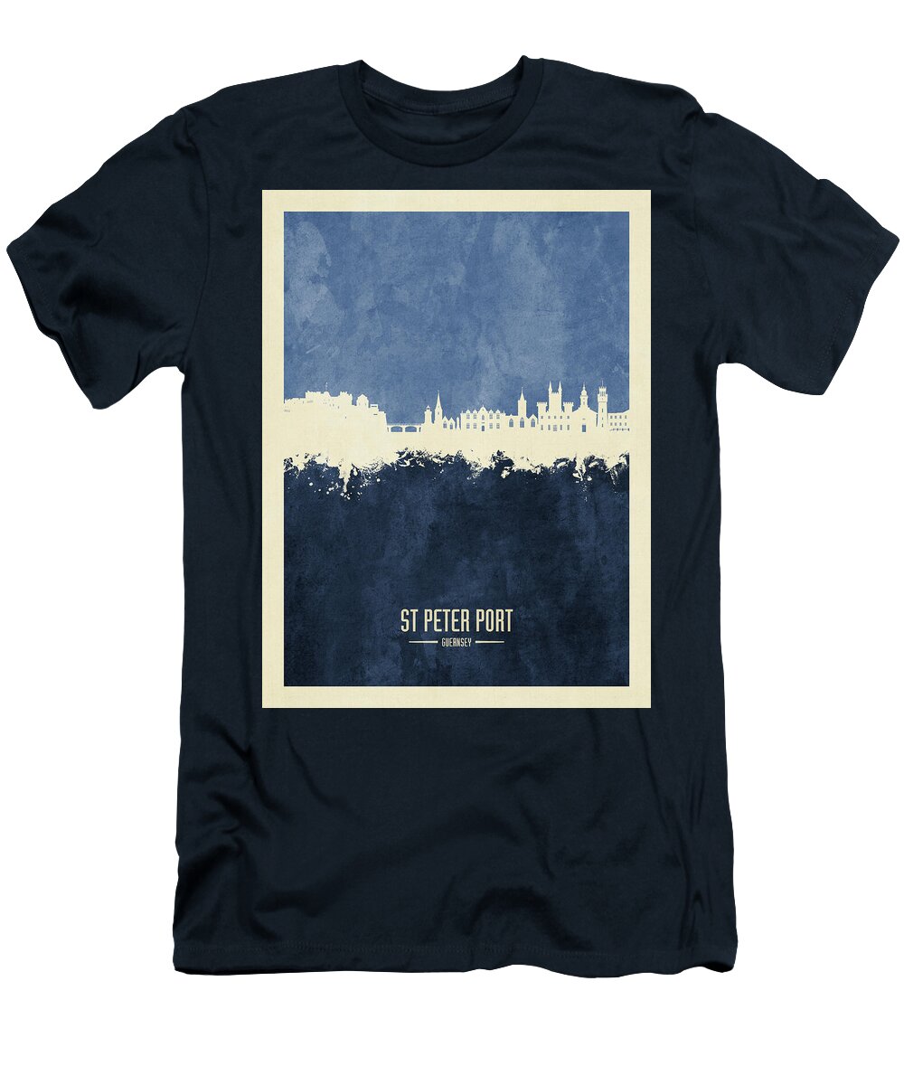 St Peter Port Guernsey Channel Islands Skyline 56 Michael Tompsett T-Shirt