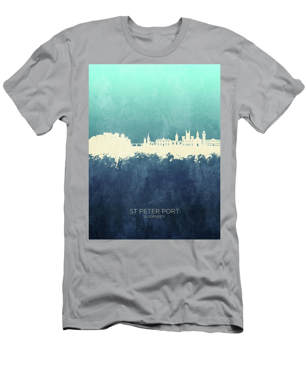 St Peter Port Guernsey Channel Islands Skyline 58 Michael Tompsett T-Shirt