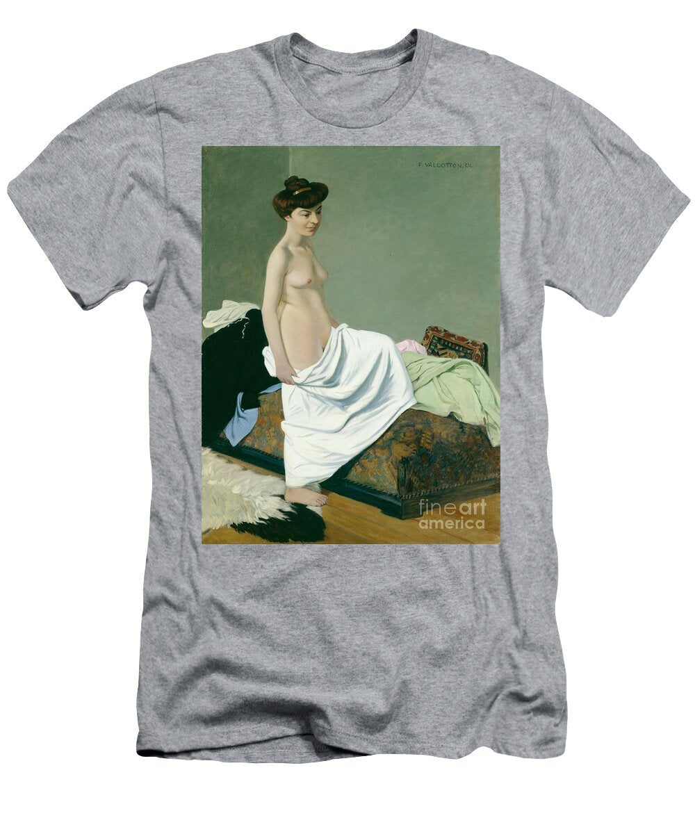 Standing Nude Holding a Gown on Her Knee Felix Edouard Vallotton T-Shirt