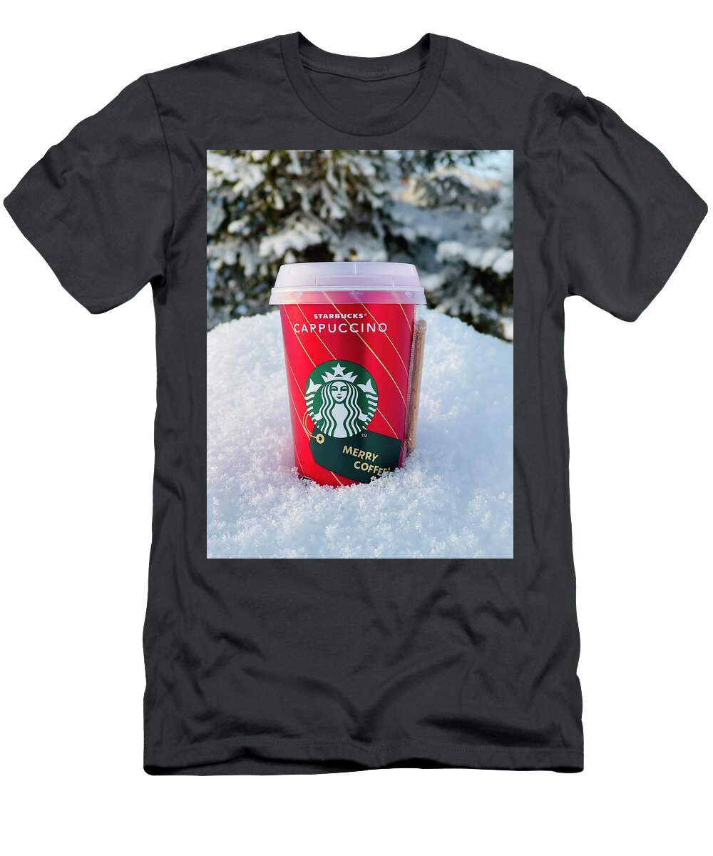 Starbucks Coffee in the Snow in Siberia Viktoria Saraikina T-Shirt