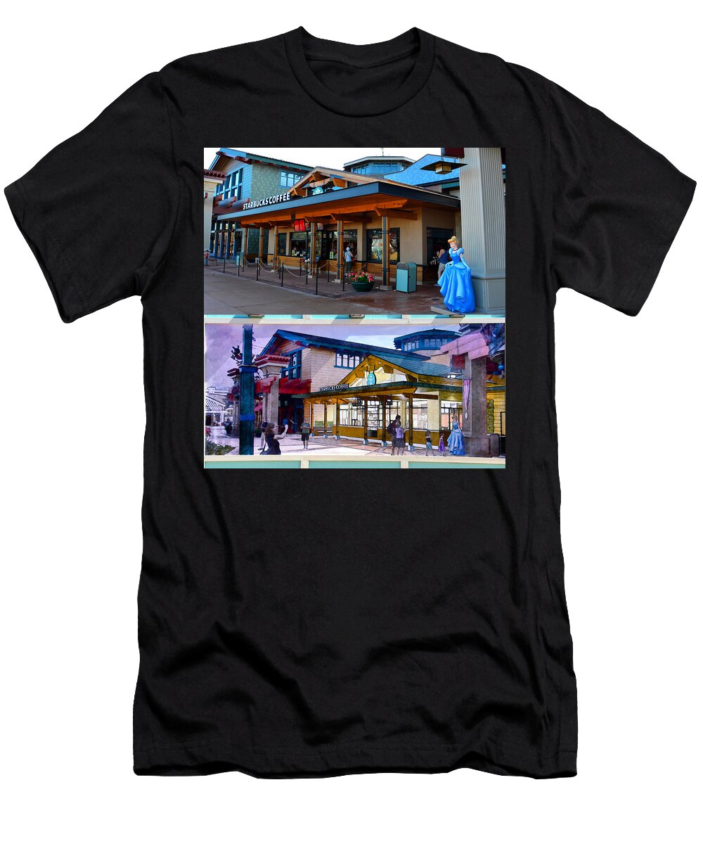 Starbucks Cooffee Shop Disney Springs Brought to Life David Lee Thompson T-Shirt