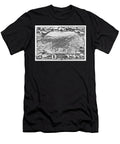 Stockton California Vintage Map Birds Eye View 1895 Black and White Carol Japp T-Shirt