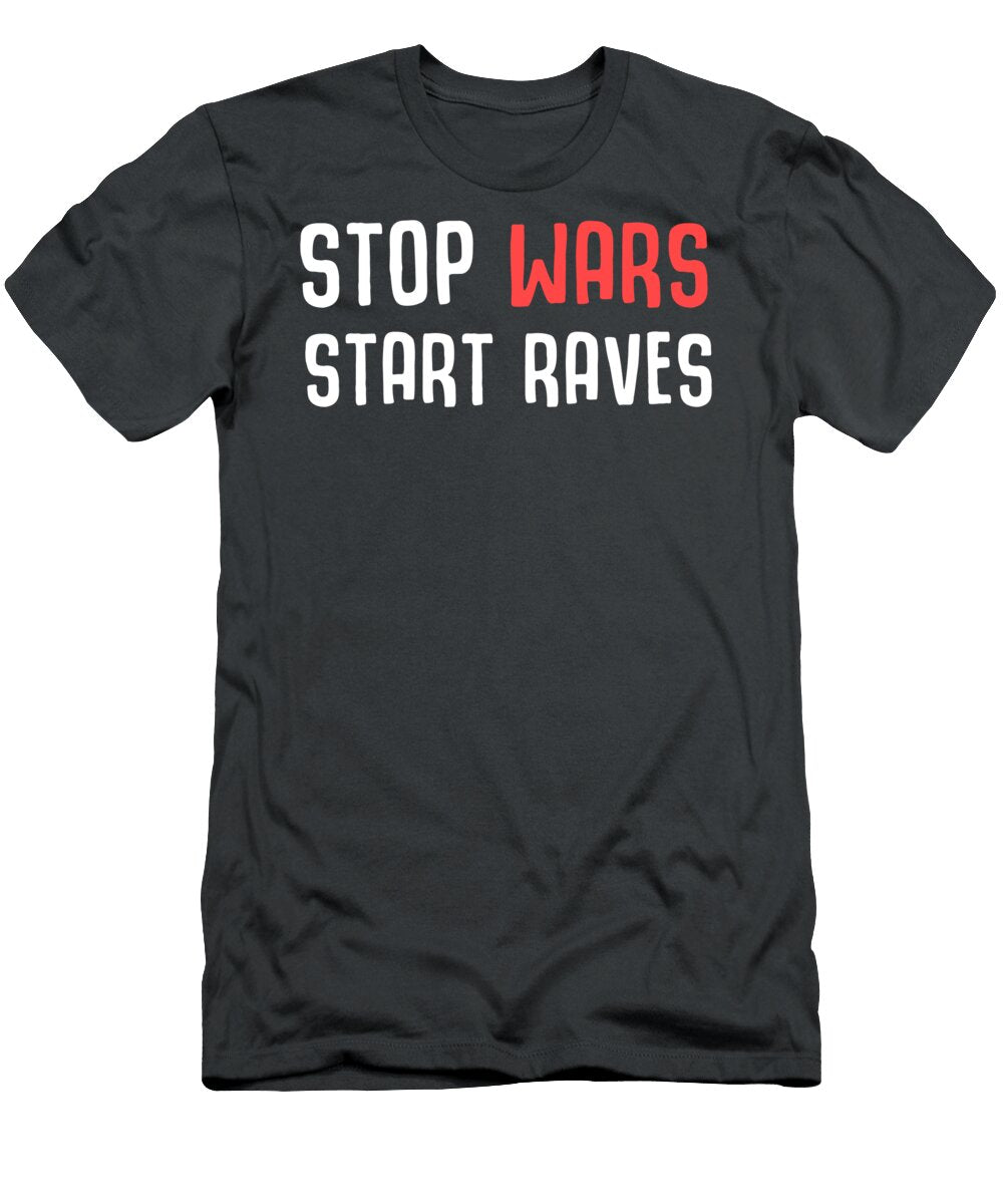 Stop Wars Start Raves Funny Rave for Men Women Kids Party People Dubstep Electronic Music Crazy Squirrel T-Shirt
