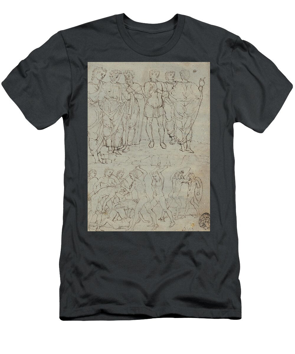 Studio of Francesco Squarcione Six Conversing Men and Ten Battling Nudes World Art Collective T-Shirt