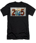 Stylized 2025 Numbers Featuring an Eyecatching and Artistic Texture Design Element Larts Studio T-Shirt