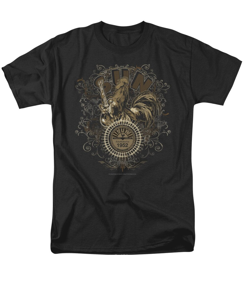 Sun Scroll Around Rooster Brand a T-Shirt