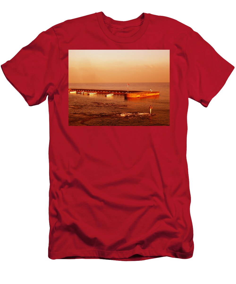 Sunset Fishing in Beirut Funkpix Photo Hunter T-Shirt
