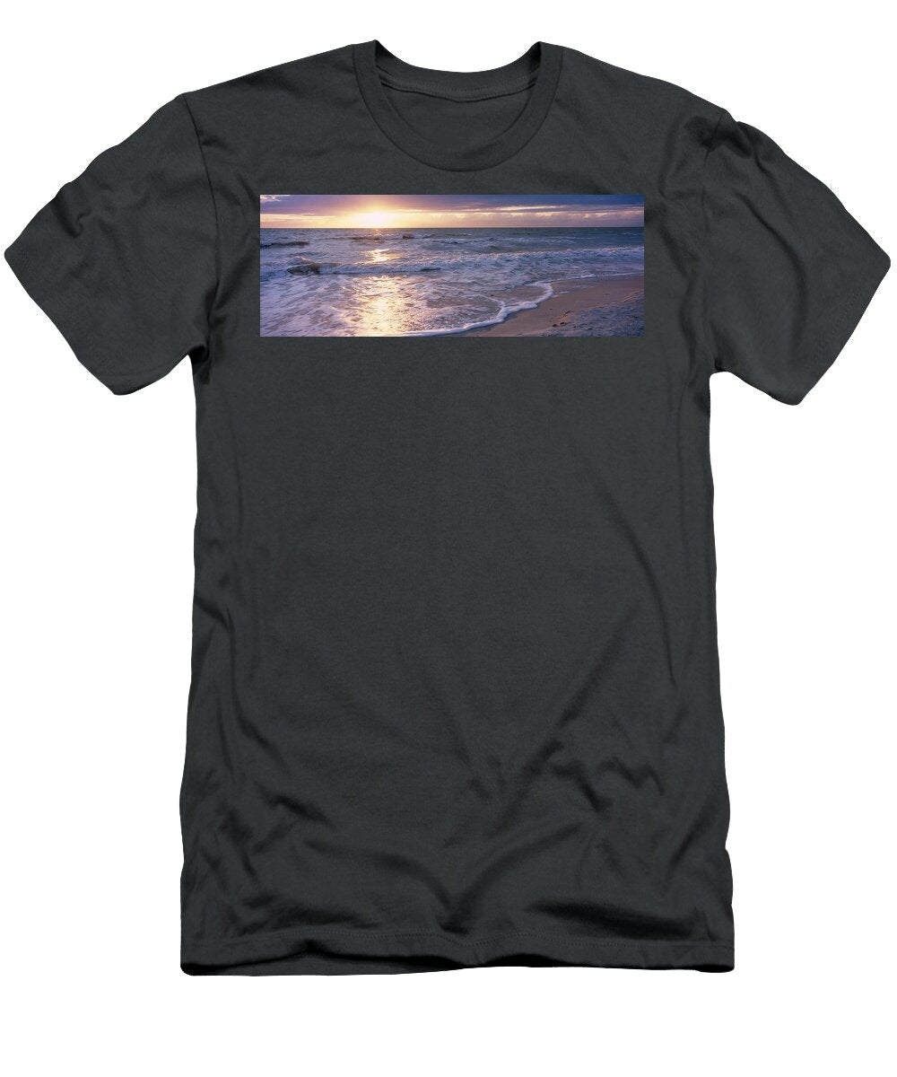 Sunset Gulf of Mexico Florida USA Panoramic Images T-Shirt