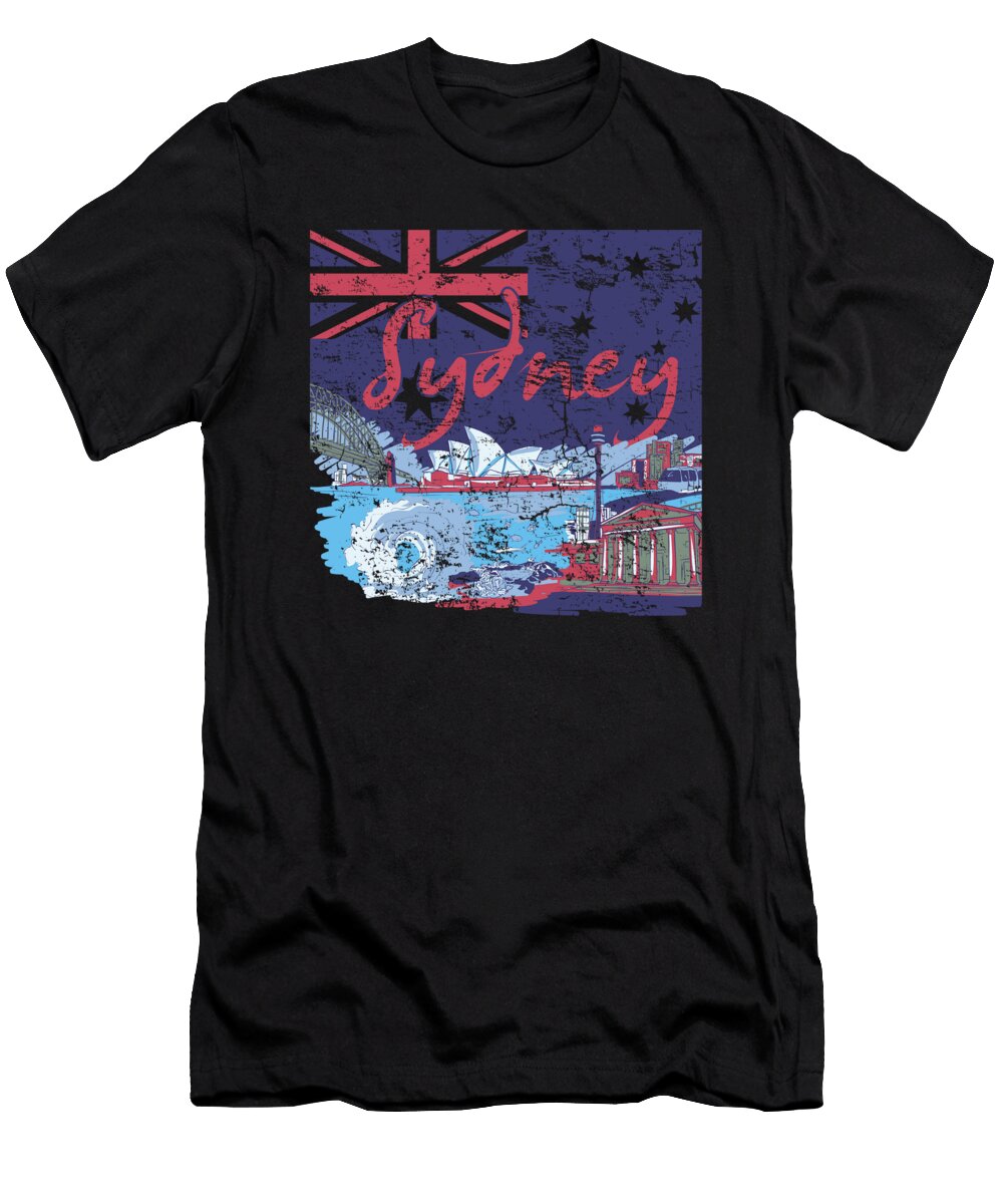 Sydney Australia Continent Travel Outback Gift Alessandra Roth T-Shirt