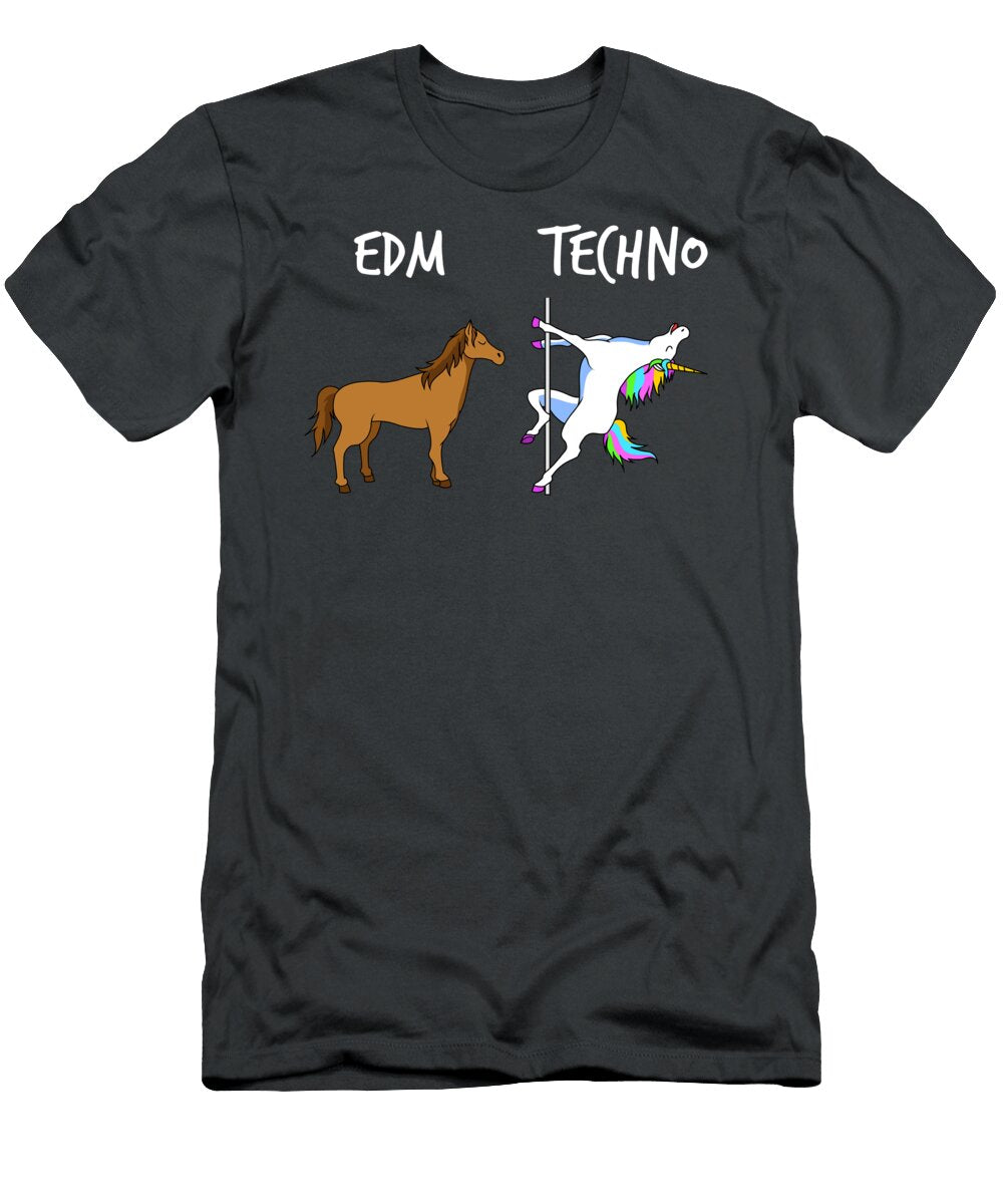Techno Unicorn for Men Women Party People Pole Dance Horse Crazy Squirrel T-Shirt