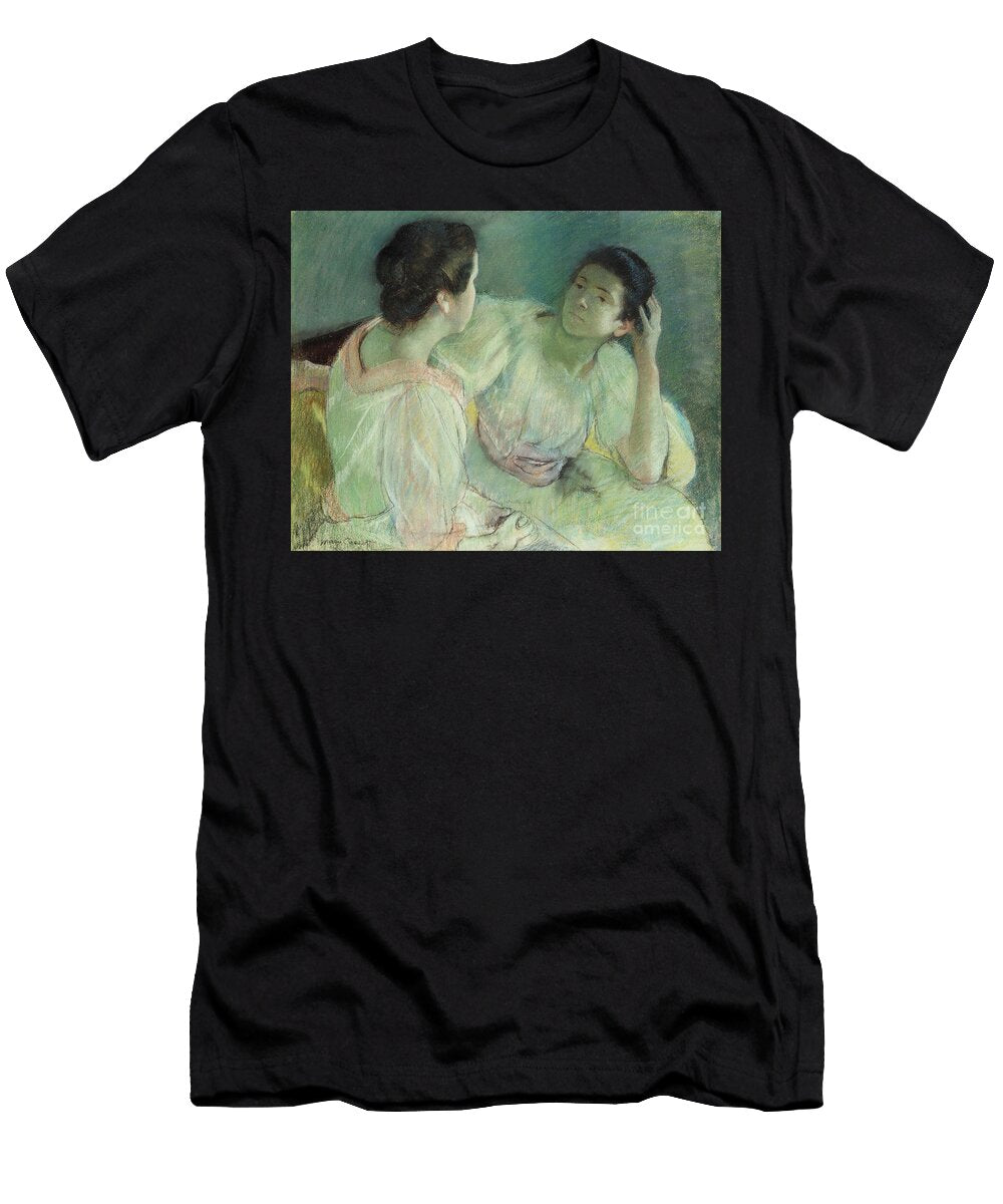 The Conversation Circa 1896 Pastel on Paper Laid Down on Canvas Mary Stevenson Cassatt T-Shirt