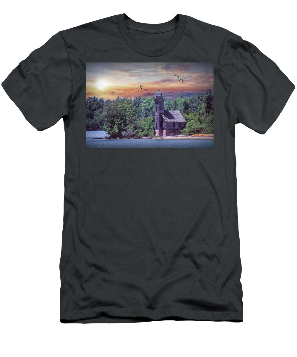 The Grand Island East Channel Lighthouse Randall Nyhof T-Shirt