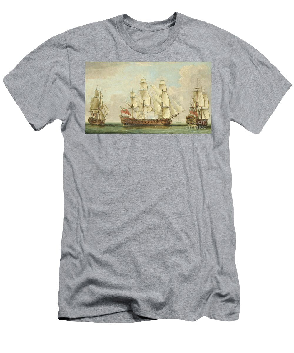 The Honourable East India Companys Ship Bessborough in Three Positions in the Channel William Elliott T-Shirt