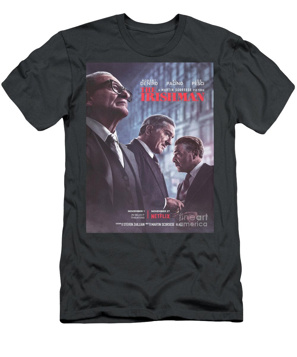 The Irishman 2019 Movie Poster Robert Deniro Al Pacino and Joe Pesci Pulp Poster T-Shirt