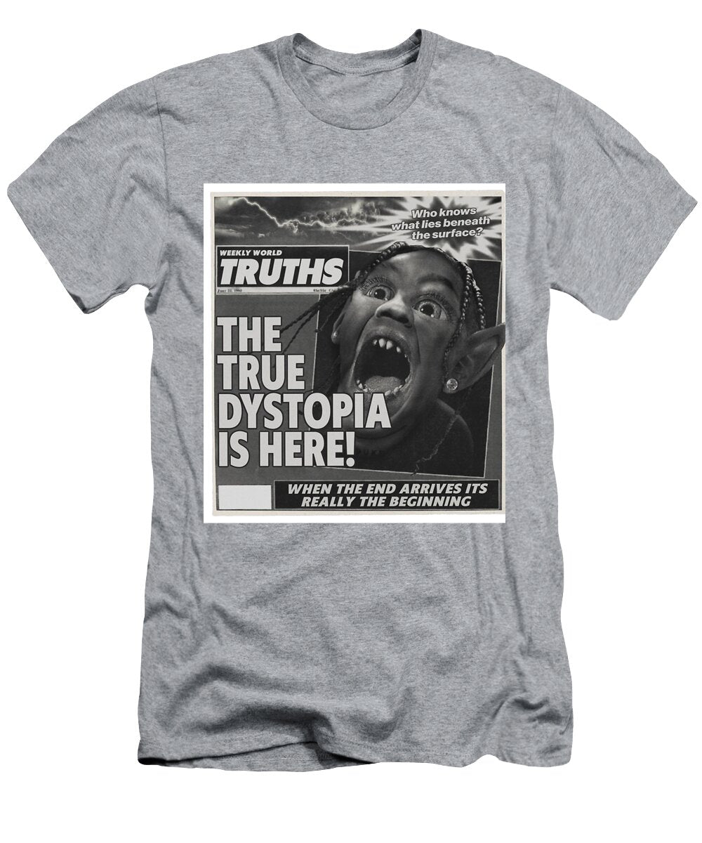 The Truth or True Scotts on Visit Dystopia Black and White Armel Beaudouin T-Shirt