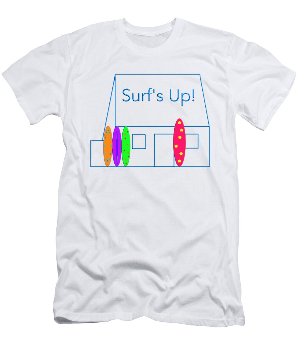 The White House Jersey Surfs Up Text and Surfboard Design Barefoot Bodeez Art T-Shirt