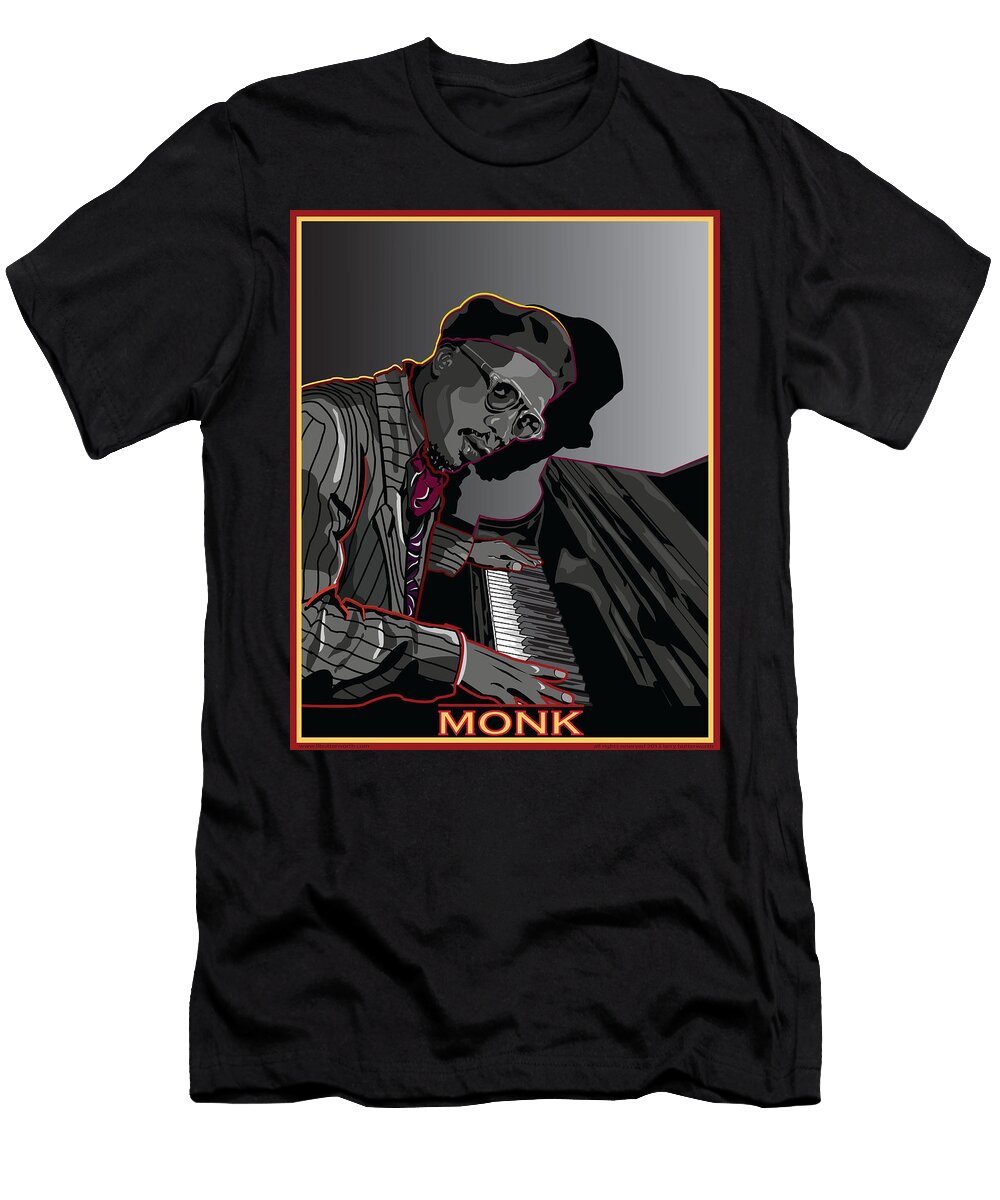 Thelonius Monk Legendary Jazz Pianist Larry Butterworth T-Shirt