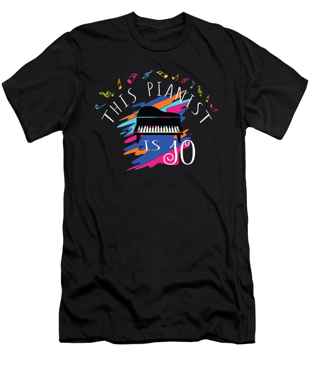 This Pianist Is 10 Years Old Organ 10th Birthday Party Graphic Art Grabitees T-Shirt