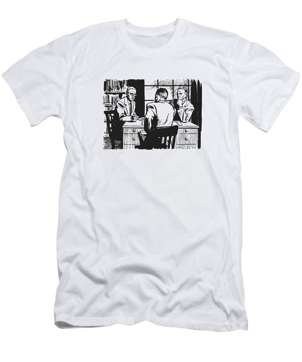 Three Men Talking At Office Desk Csa Images T-Shirt