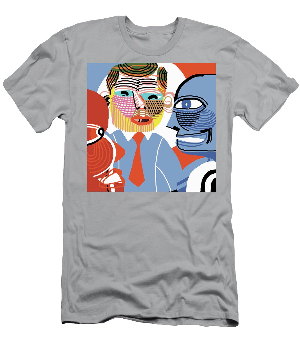 Three People in Conversation Csa Images T-Shirt