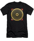 Tibetan Thangka Om Mandala with Syllable Mantra Over Black Serge Averbukh T-Shirt