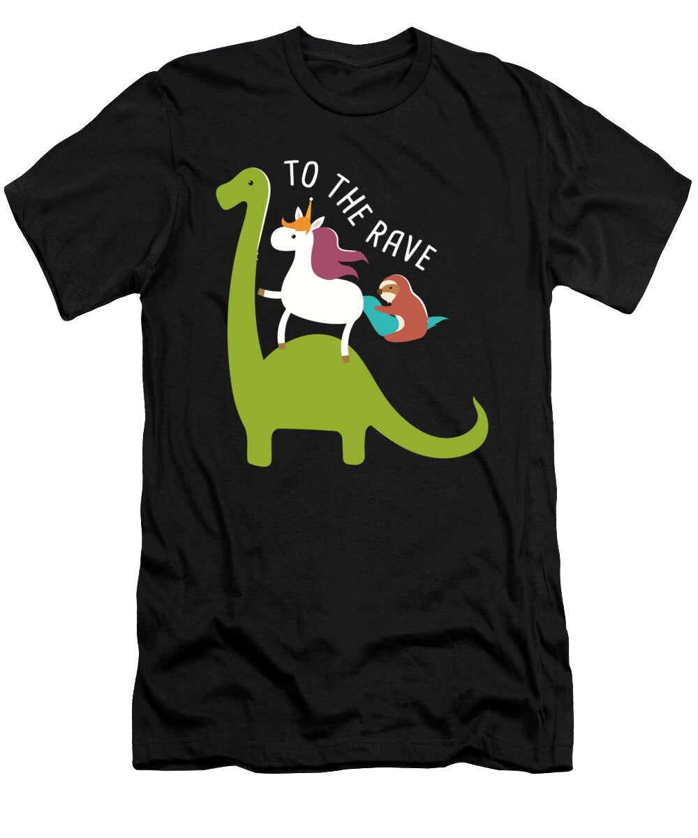 To the Rave Funny Edm Unicorn Sloth Dinosaur Maximus Designs T-Shirt