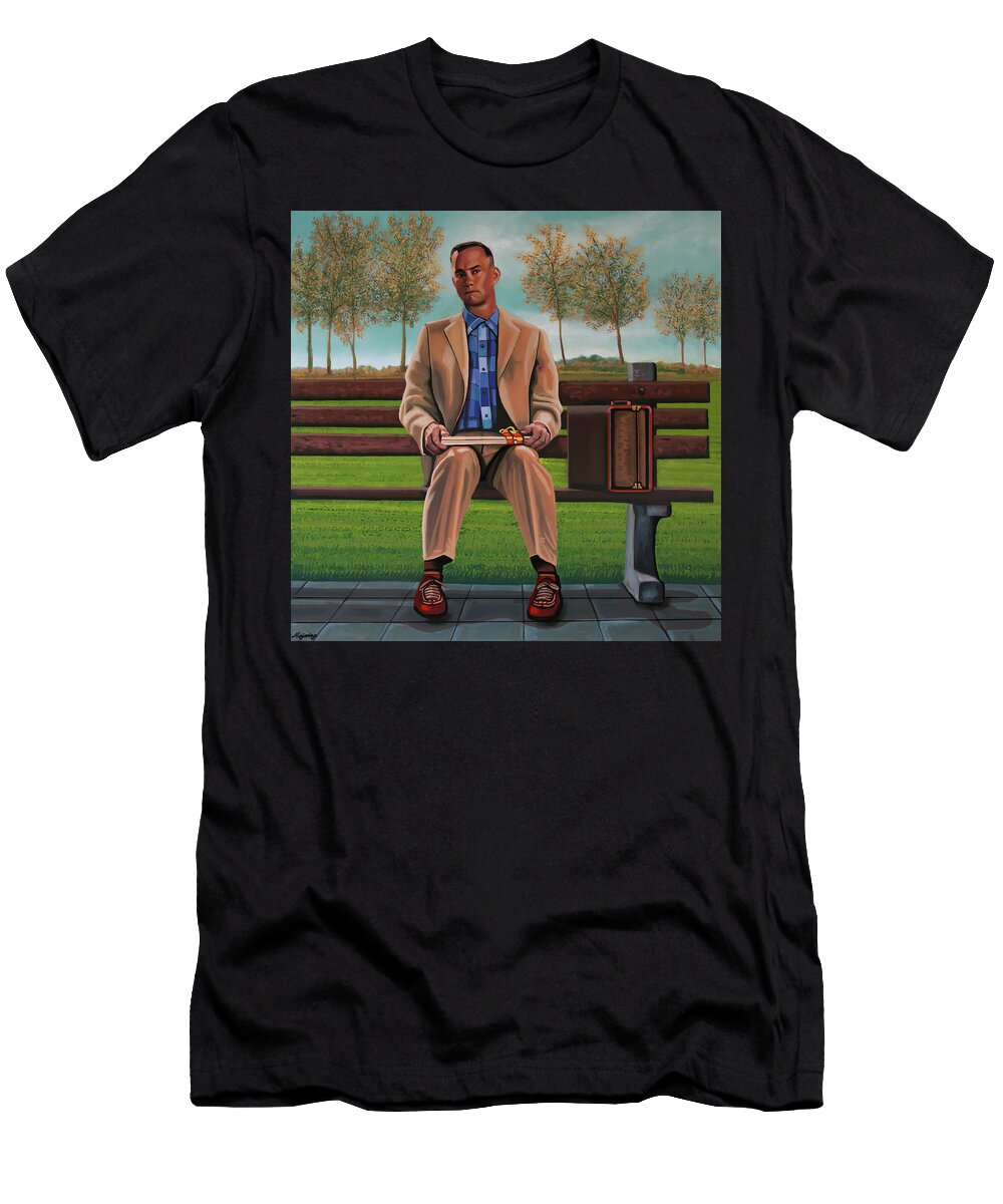 Tom Hanks in Forrest Gump Painting Paul Meijering T-Shirt