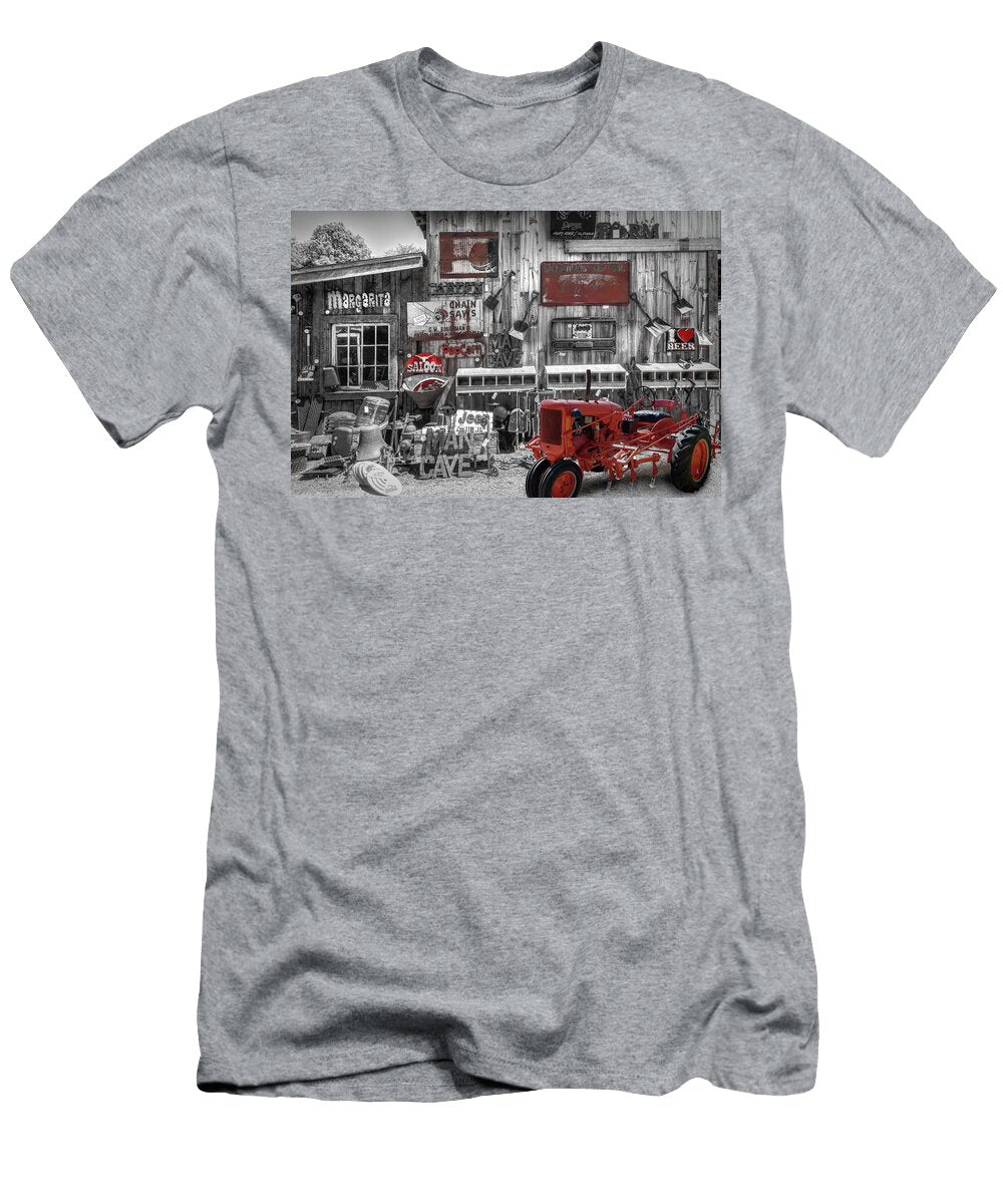 Tractor Collectibles Black and White and Red Debra and Dave Vanderlaan T-Shirt