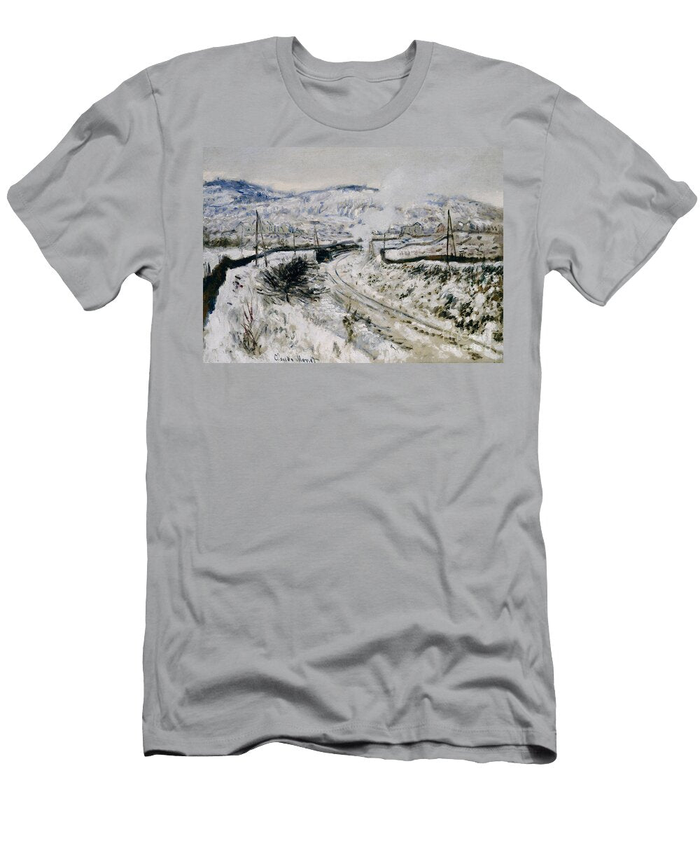 Train in the Snow At Argenteuil Claude Monet T-Shirt