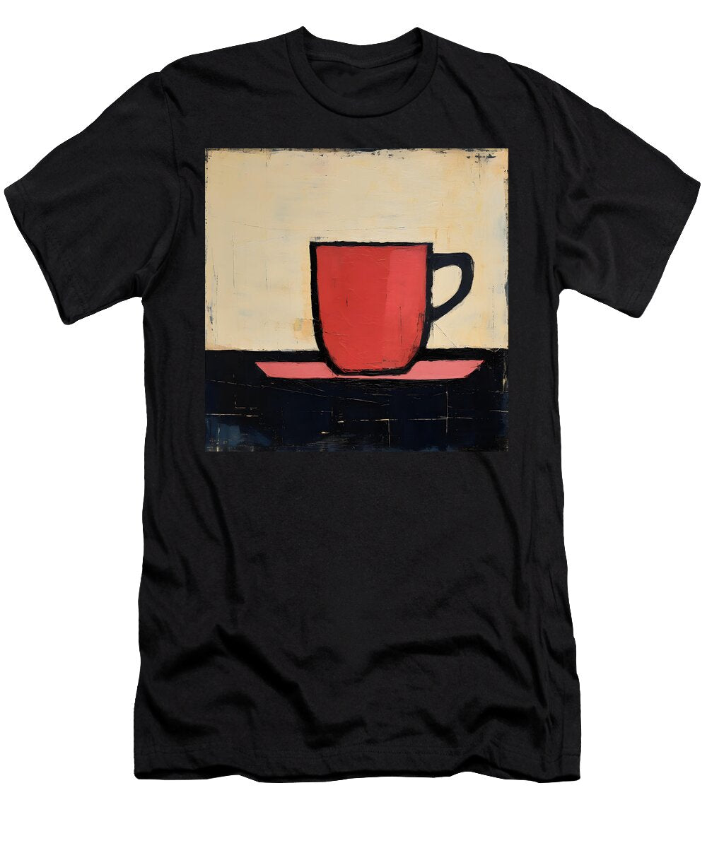 Tranquil Coffee Brew a Dance of Muted Hues in Minimalist Harmony Olfactoart Studio T-Shirt