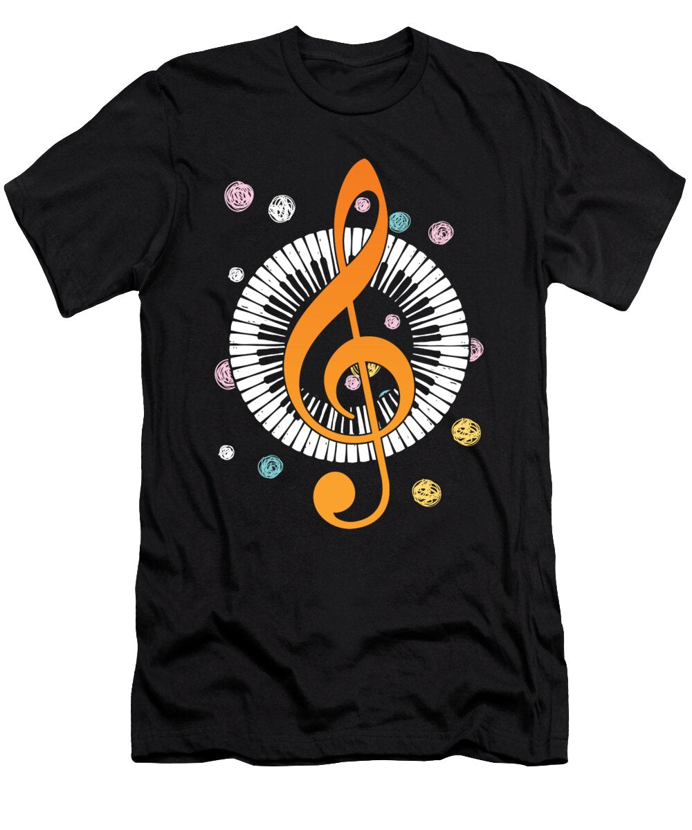 Treble Clef Piano Player Pianist Grand Piano Gift Thomas Larch T-Shirt